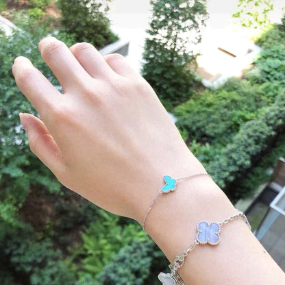 [⭐Lioran]BUTTERFLY TURQUOISE BUTTERFLY BRACELET SILVER