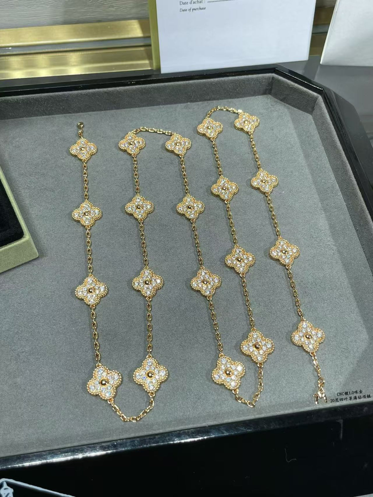 [⭐Lioran]CLOVER 20 MOTIFS FULL-DIAMOND NECKLACE