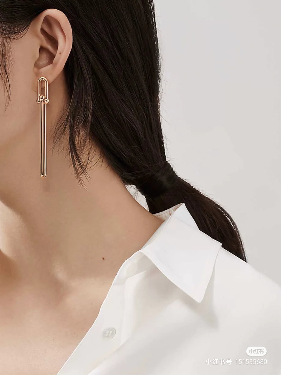 [Lioran]HARDWEAR DOUBLE LONG LINK EARRINGS