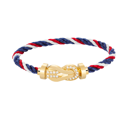[⭐Lioran]CHANCE LARGE 8 FIGURE BUCKLE HALF DIAMOND BRACELET GOLD