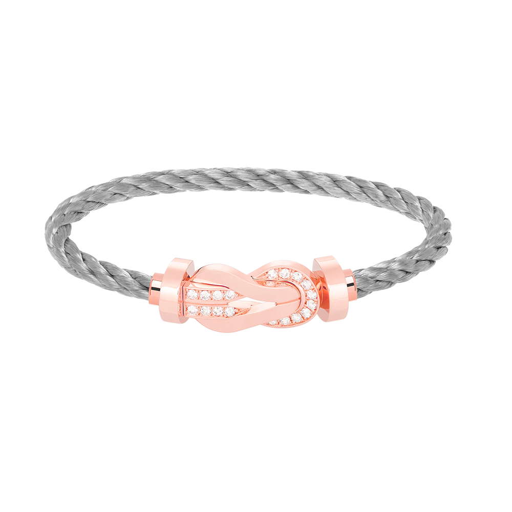 [⭐Lioran]CHANCE LARGE 8 FIGURE BUCKLE HALF DIAMOND BRACELET ROSE GOLD