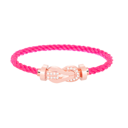 [⭐Lioran]CHANCE LARGE 8 FIGURE BUCKLE HALF DIAMOND BRACELET ROSE GOLD