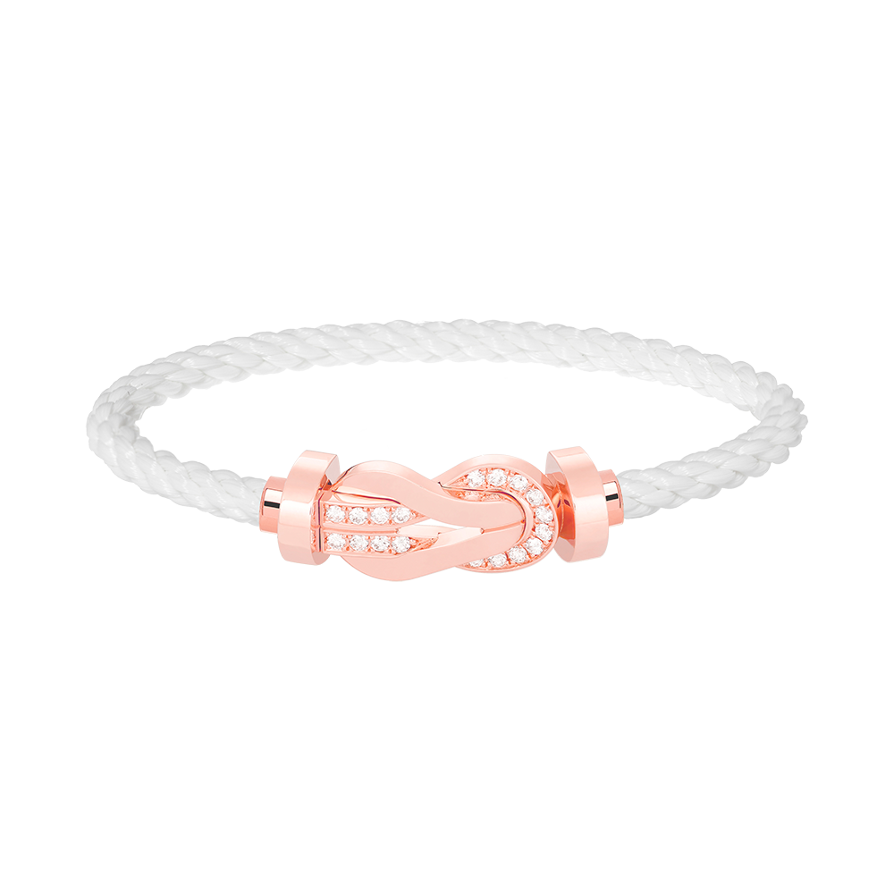 [⭐Lioran]CHANCE LARGE 8 FIGURE BUCKLE HALF DIAMOND BRACELET ROSE GOLD