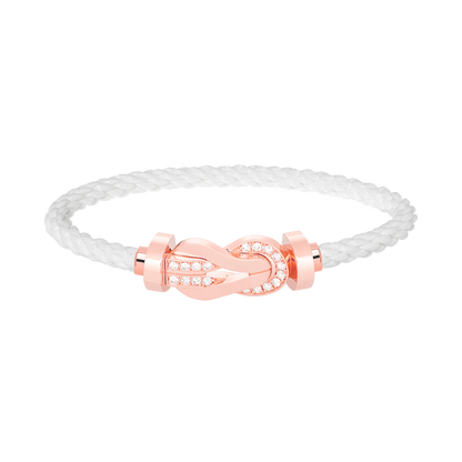 [⭐Lioran]CHANCE LARGE 8 FIGURE BUCKLE HALF DIAMOND BRACELET ROSE GOLD