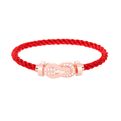 [⭐Lioran]CHANCE LARGE 8 FIGURE BUCKLE HALF DIAMOND BRACELET ROSE GOLD