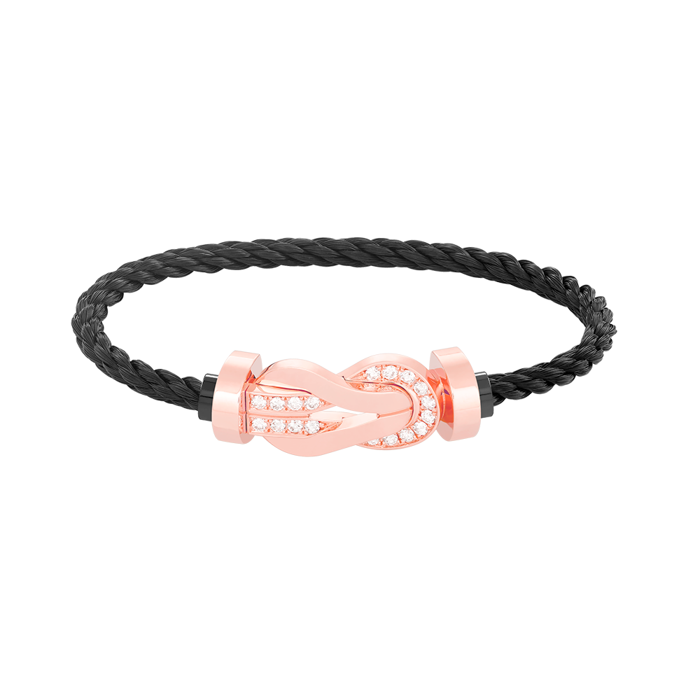 [⭐Lioran]CHANCE LARGE 8 FIGURE BUCKLE HALF DIAMOND BRACELET ROSE GOLD
