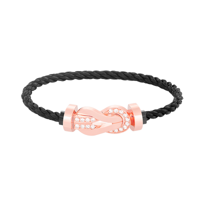 [⭐Lioran]CHANCE LARGE 8 FIGURE BUCKLE HALF DIAMOND BRACELET ROSE GOLD
