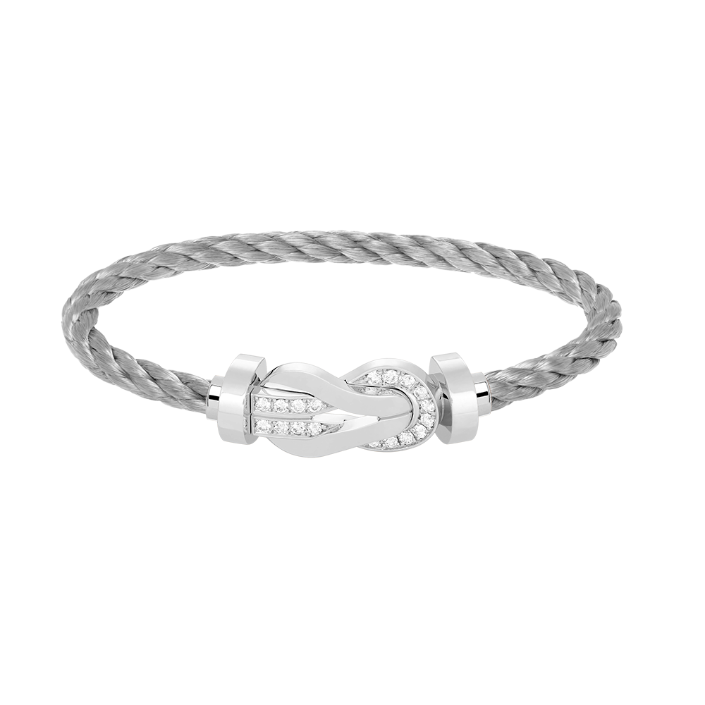 [⭐Lioran]CHANCE LARGE 8 FIGURE BUCKLE HALF DIAMOND BRACELET SILVER