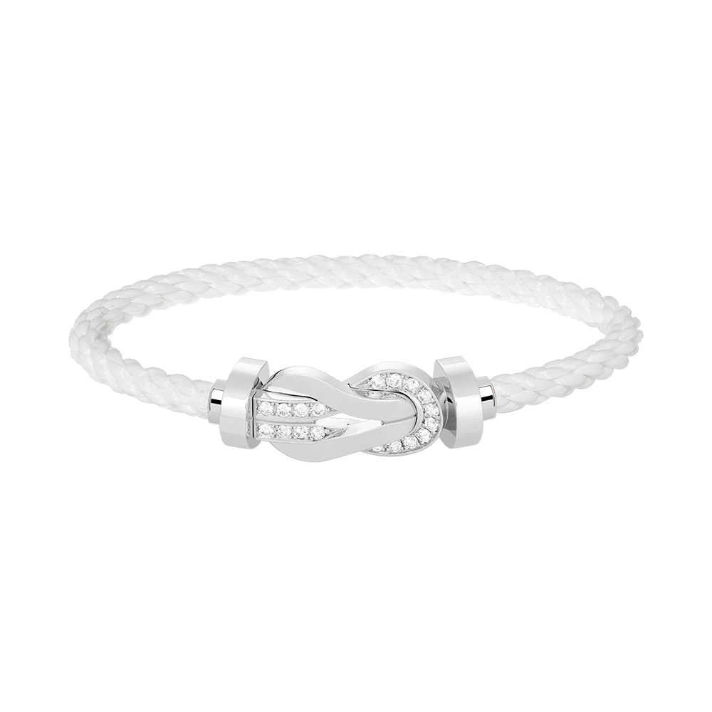 [⭐Lioran]CHANCE LARGE 8 FIGURE BUCKLE HALF DIAMOND BRACELET SILVER