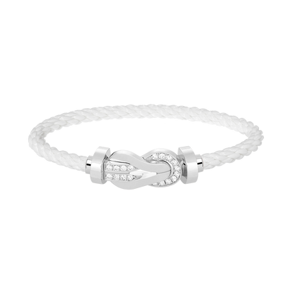 [⭐Lioran]CHANCE LARGE 8 FIGURE BUCKLE HALF DIAMOND BRACELET SILVER