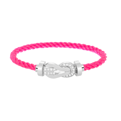 [⭐Lioran]CHANCE LARGE 8 FIGURE BUCKLE HALF DIAMOND BRACELET SILVER