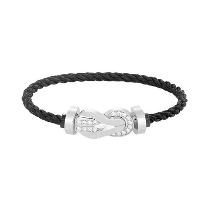 [⭐Lioran]CHANCE LARGE 8 FIGURE BUCKLE HALF DIAMOND BRACELET SILVER