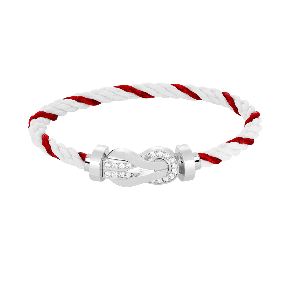 [⭐Lioran]CHANCE LARGE 8 FIGURE BUCKLE HALF DIAMOND BRACELET SILVER