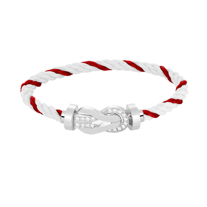 [⭐Lioran]CHANCE LARGE 8 FIGURE BUCKLE HALF DIAMOND BRACELET SILVER