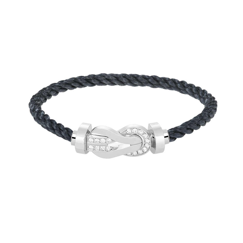 [⭐Lioran]CHANCE LARGE 8 FIGURE BUCKLE HALF DIAMOND BRACELET SILVER