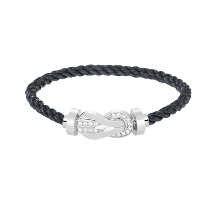 [⭐Lioran]CHANCE LARGE 8 FIGURE BUCKLE HALF DIAMOND BRACELET SILVER