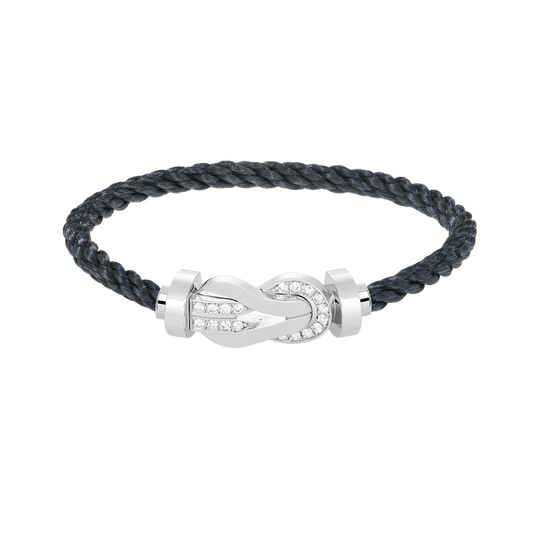 [⭐Lioran]CHANCE LARGE 8 FIGURE BUCKLE HALF DIAMOND BRACELET SILVER