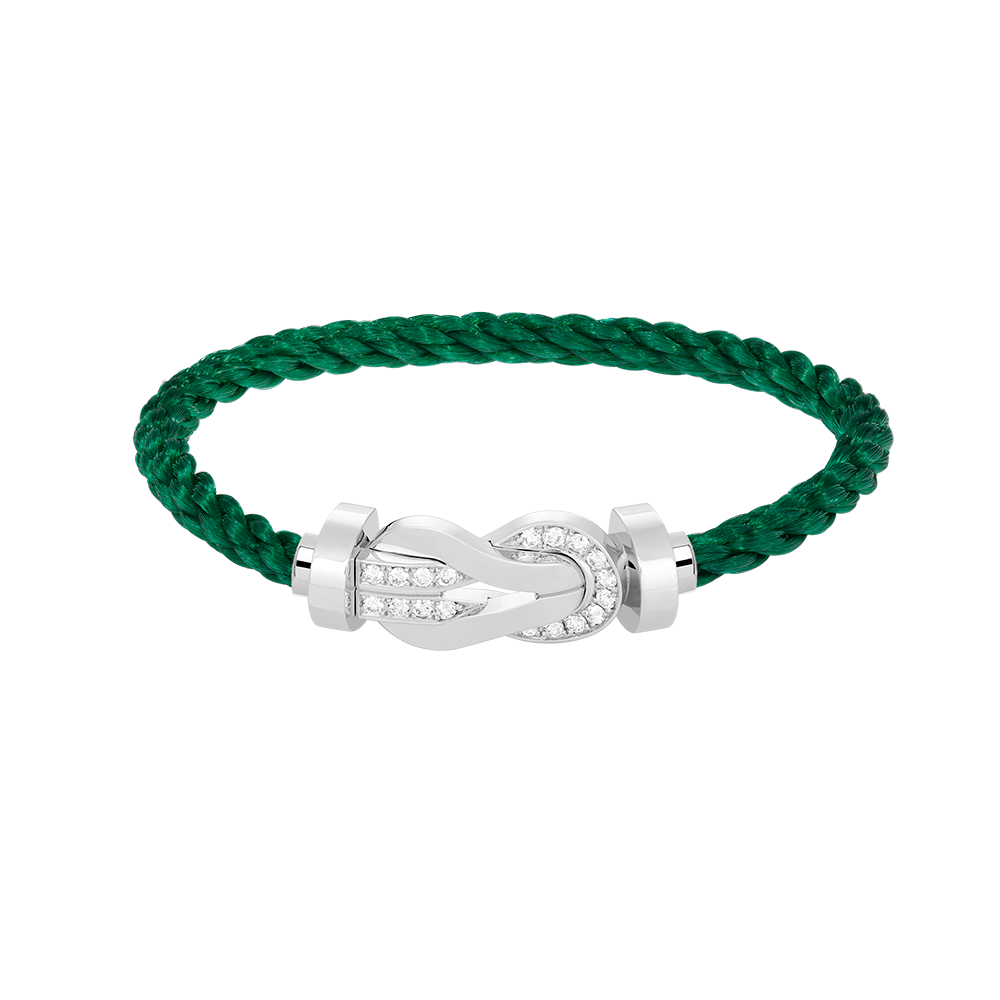 [⭐Lioran]CHANCE LARGE 8 FIGURE BUCKLE HALF DIAMOND BRACELET SILVER