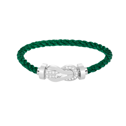 [⭐Lioran]CHANCE LARGE 8 FIGURE BUCKLE HALF DIAMOND BRACELET SILVER