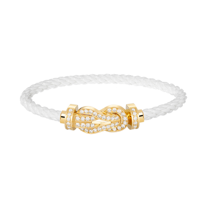 [⭐Lioran]CHANCE LARGE 8 FIGURE BUCKLE FULLDIAMOND BRACELET GOLD