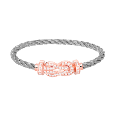 [⭐Lioran]CHANCE LARGE 8 FIGURE BUCKLE FULL DIAMOND BRACELET ROSE GOLD