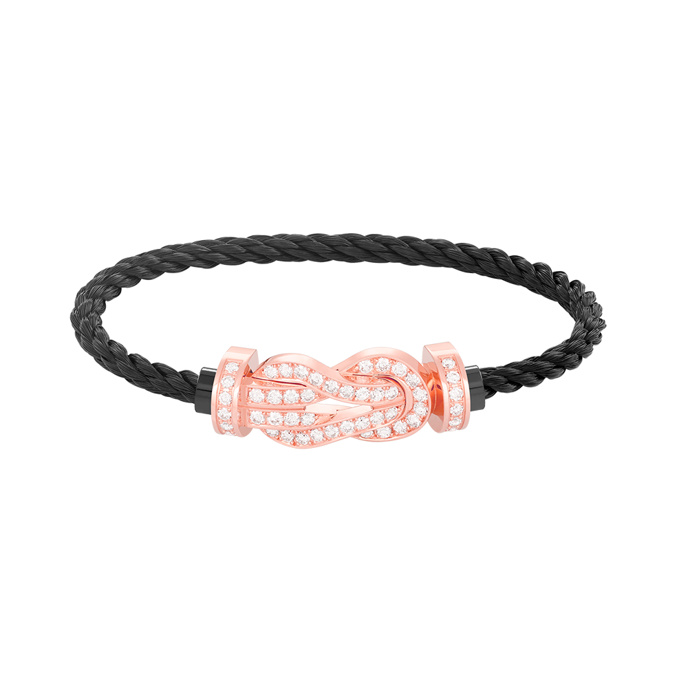 [⭐Lioran]CHANCE LARGE 8 FIGURE BUCKLE FULL DIAMOND BRACELET ROSE GOLD