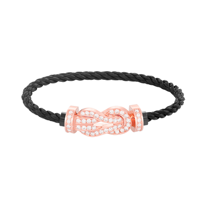 [⭐Lioran]CHANCE LARGE 8 FIGURE BUCKLE FULL DIAMOND BRACELET ROSE GOLD