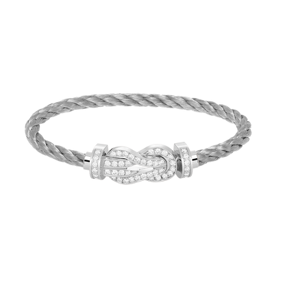 [⭐Lioran]CHANCE LARGE 8 FIGURE BUCKLE FULL DIAMOND BRACELET SILVER