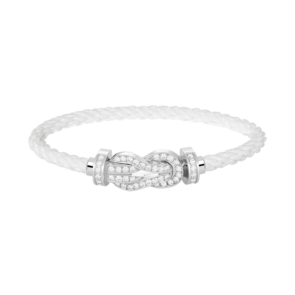 [⭐Lioran]CHANCE LARGE 8 FIGURE BUCKLE FULL DIAMOND BRACELET SILVER