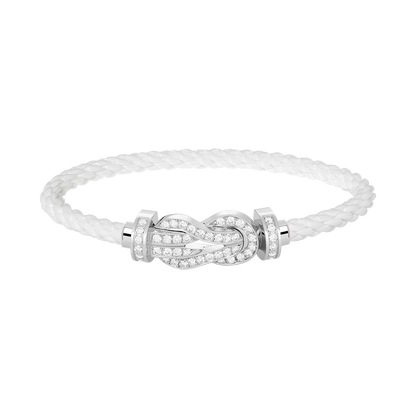 [⭐Lioran]CHANCE LARGE 8 FIGURE BUCKLE FULL DIAMOND BRACELET SILVER