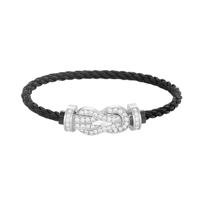 [⭐Lioran]CHANCE LARGE 8 FIGURE BUCKLE FULL DIAMOND BRACELET SILVER