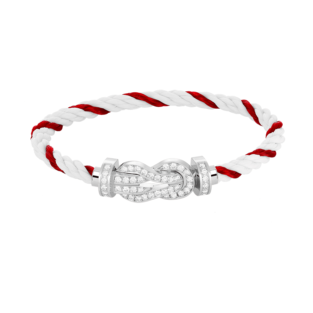 [⭐Lioran]CHANCE LARGE 8 FIGURE BUCKLE FULL DIAMOND BRACELET SILVER