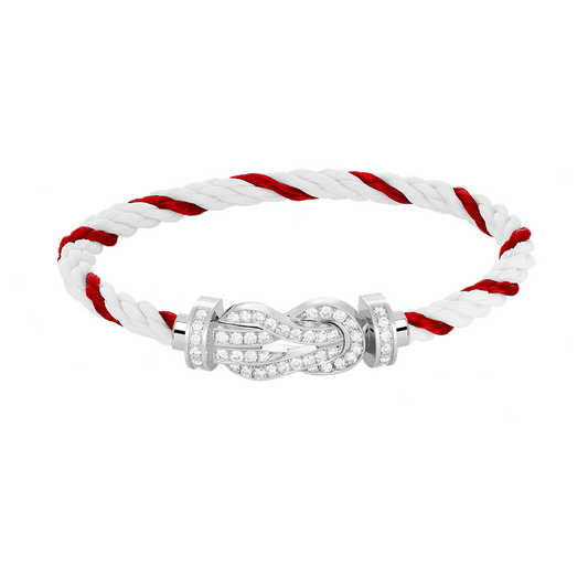 [⭐Lioran]CHANCE LARGE 8 FIGURE BUCKLE FULL DIAMOND BRACELET SILVER