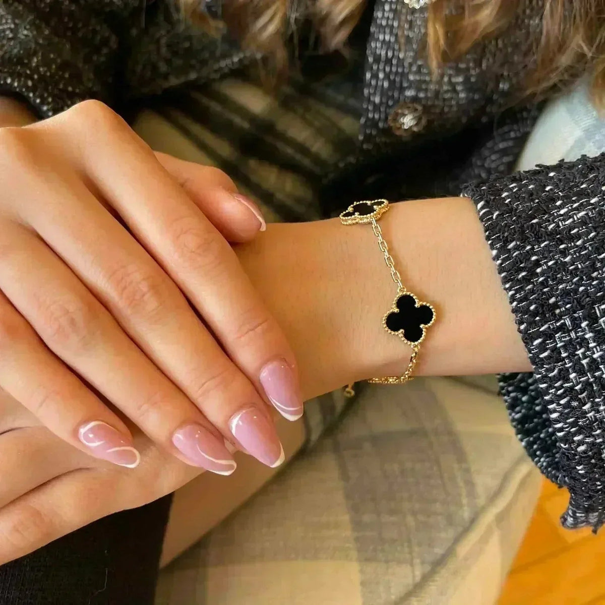 [⭐Lioran] CLOVER 5 MOTIF ONYXS BRACELET COLLECTION