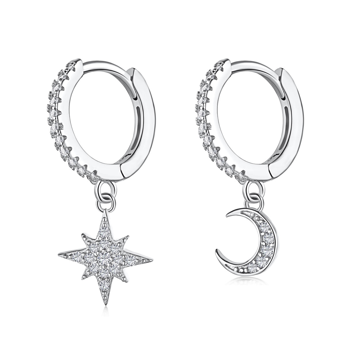 [⭐Lioran Jewelry]Star and Moon Asymmetric Earrings