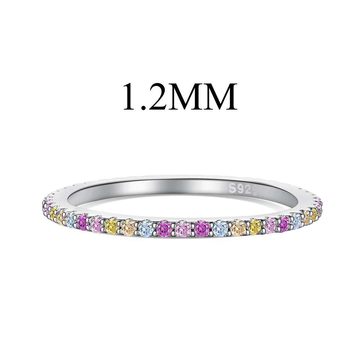[⭐Lioran Jewelry]Ornate Colorful Round Cut Tennis Ring