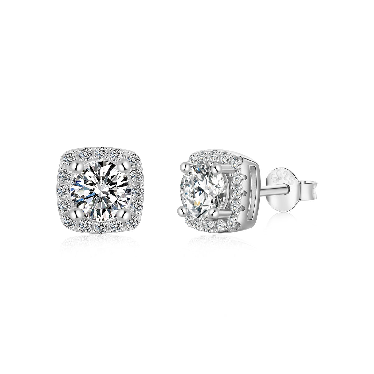 [⭐Lioran Jewelry]Classic Round Center Stone Stud Earrings