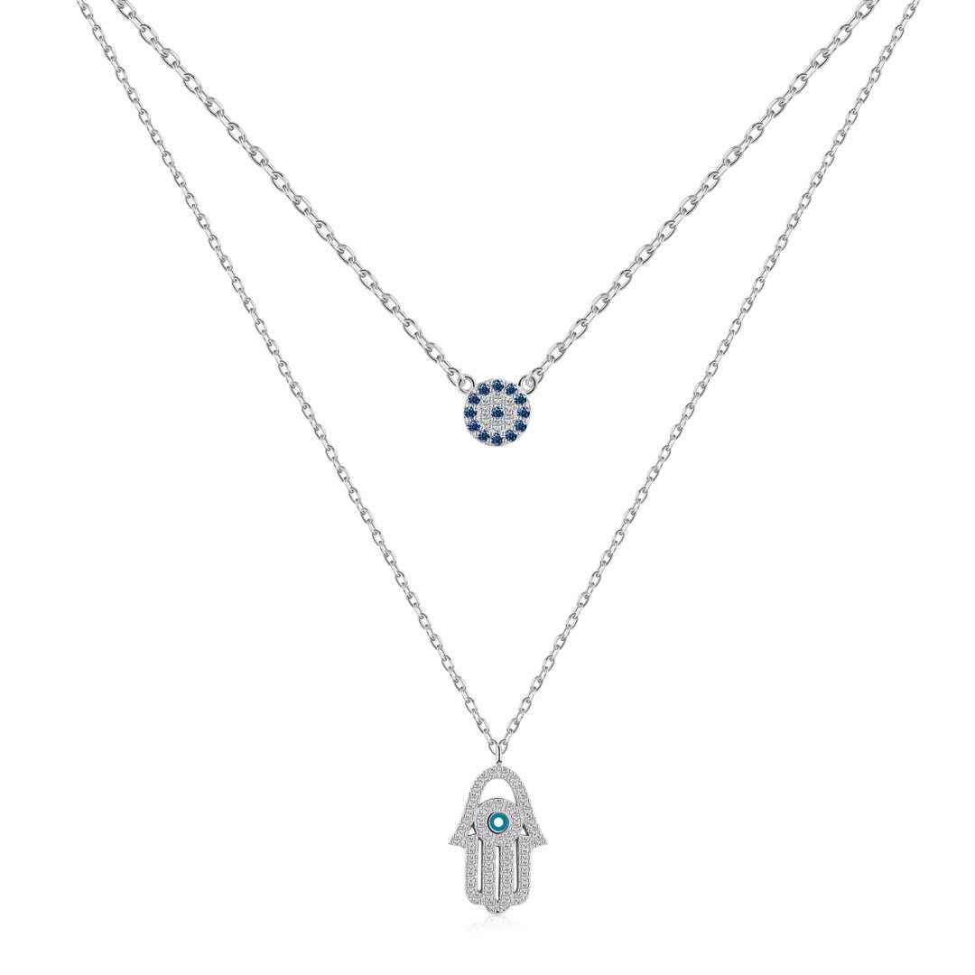 [⭐Lioran Jewelry]Demon Eye Hamsa Palm Necklace