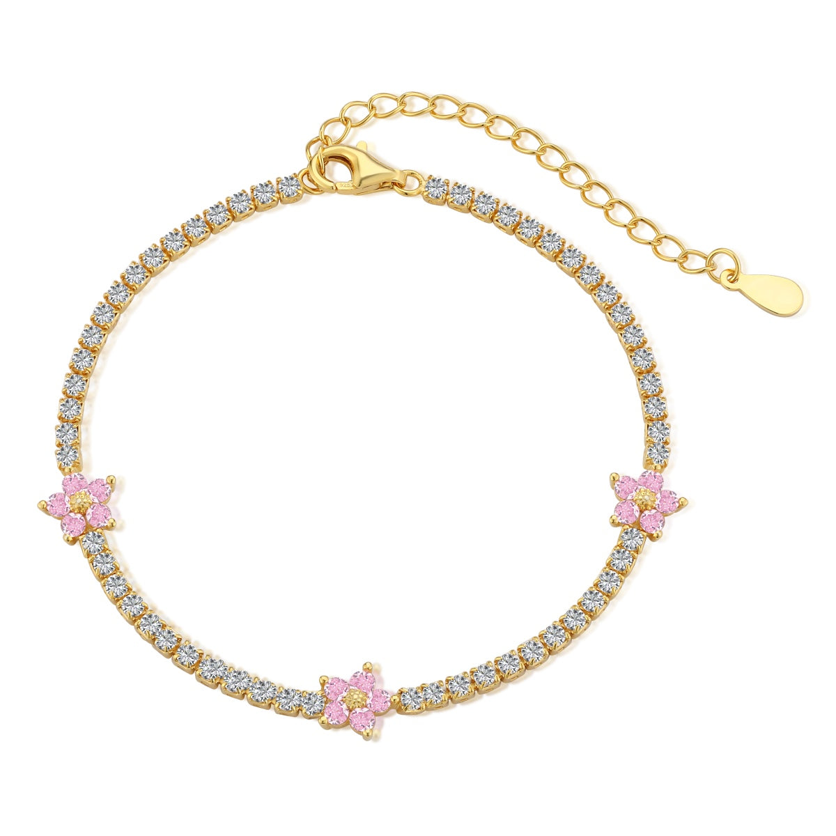 [⭐Lioran Jewelry]⭐Lioranling Flower Shape Tennis Bracelet