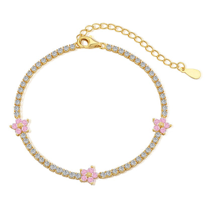 [⭐Lioran Jewelry]⭐Lioranling Flower Shape Tennis Bracelet