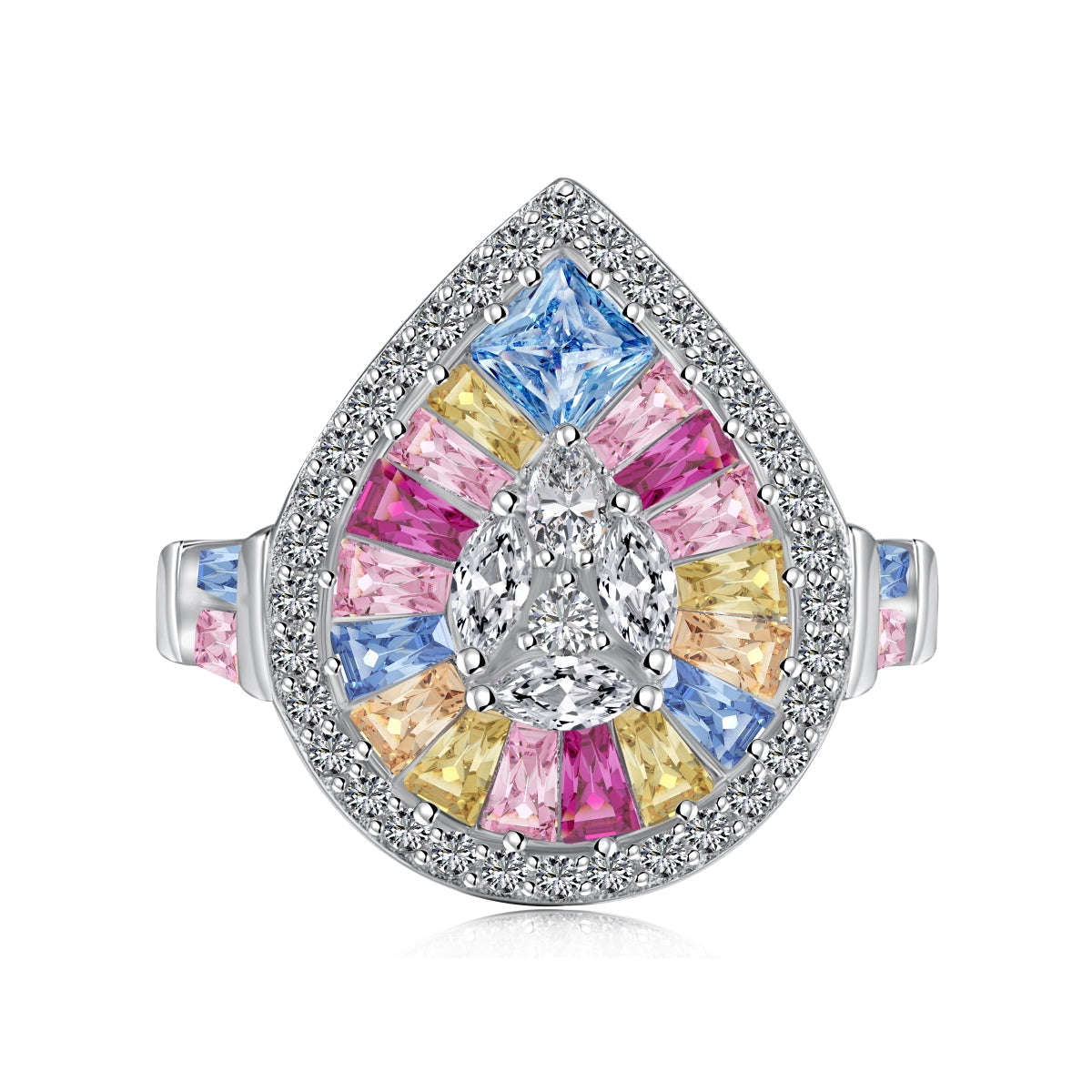 [⭐Lioran Jewelry]Elegant Colorful Water Drop Shape Banquet Ring