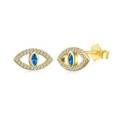 [⭐Lioran Jewelry]Blue Devil Eyes Hollow Stud Earrings