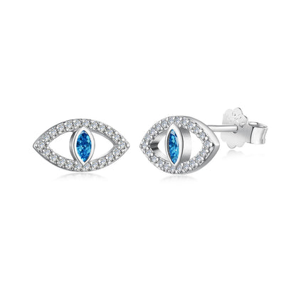 [⭐Lioran Jewelry]Blue Devil Eyes Hollow Stud Earrings