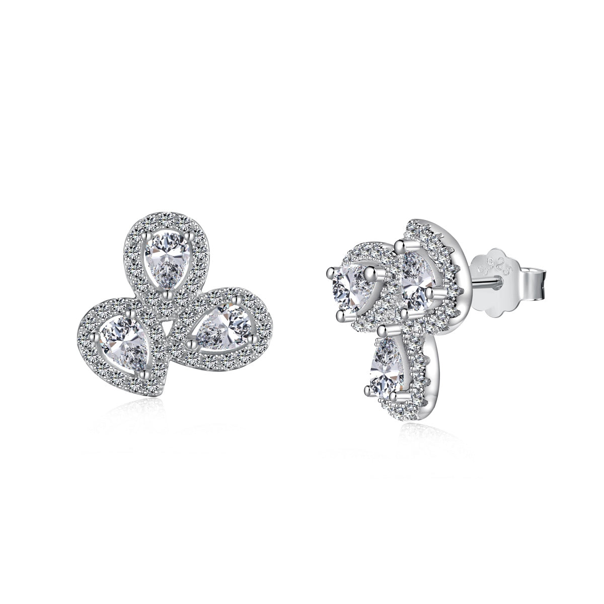 [⭐Lioran Jewelry]Ornate Flower Shape Pear Cut Lover Earrings