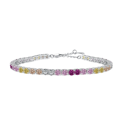 [⭐Lioran Jewelry]Radiant Colorful Round Cut Tennis Bracelet