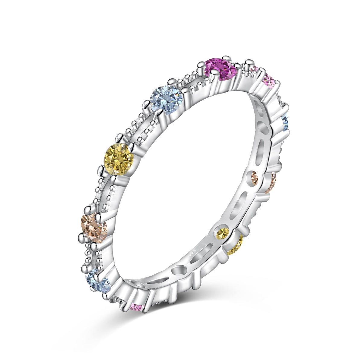 [⭐Lioran Jewelry]⭐Lioranling Colorful Round Cut Tennis Ring