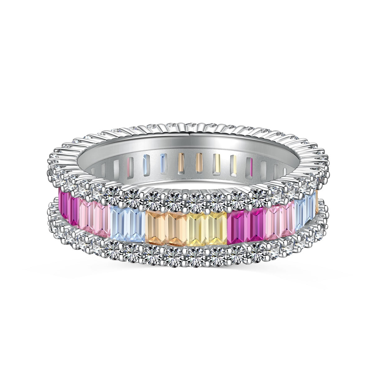 [⭐Lioran Jewelry]Dainty Kaleidoscopic Emerald Cut Daily Ring