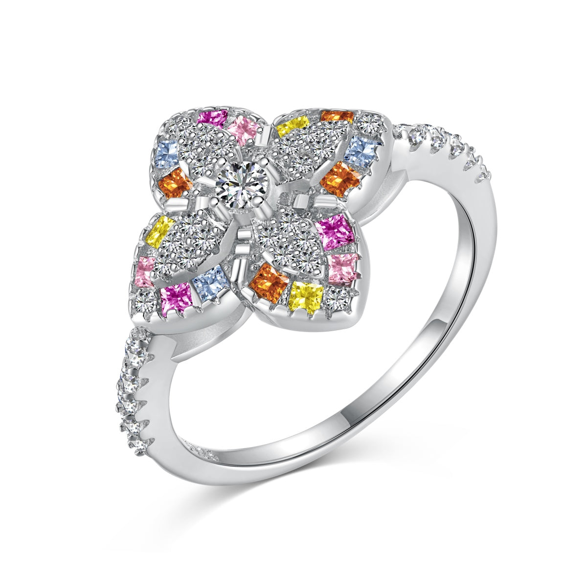 [⭐Lioran Jewelry]Luxurious Colorful Flower Shape Banquet Ring