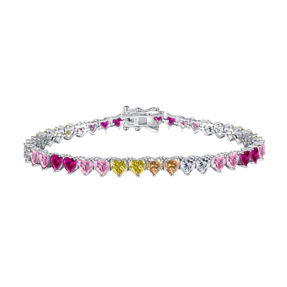 [⭐Lioran Jewelry]Luxurious Colorful Romantic Heart Shape Lover Bracelet