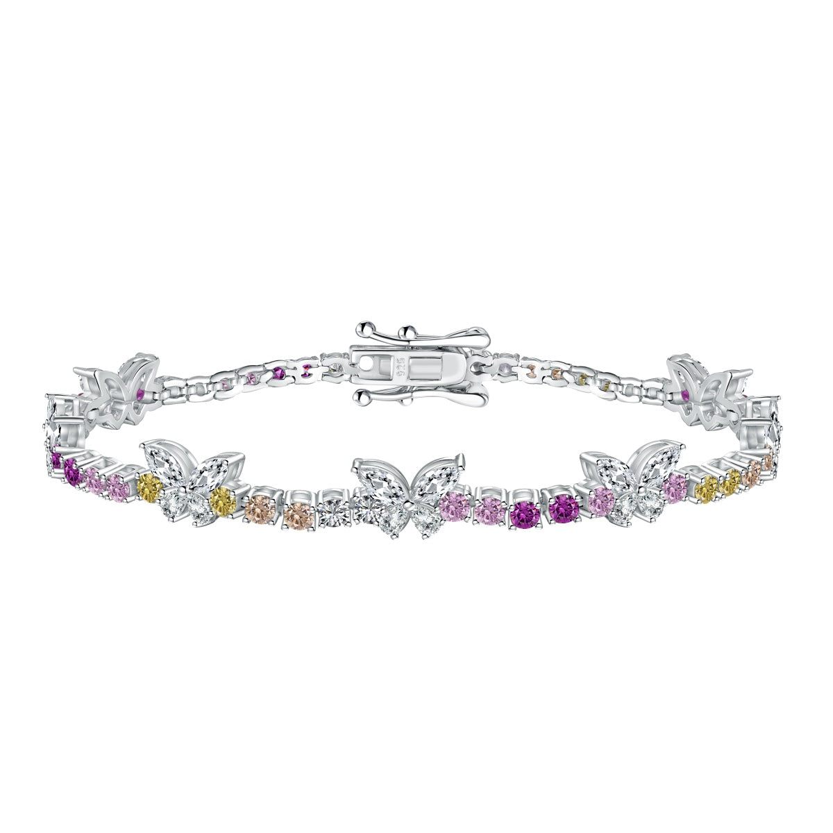 [⭐Lioran Jewelry]Ornate Colorful Butterfly Shape Round Cut Daily Bracelet
